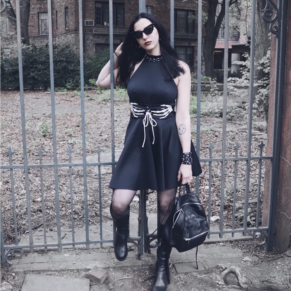 ASOS Black Skeleton Belt Dress